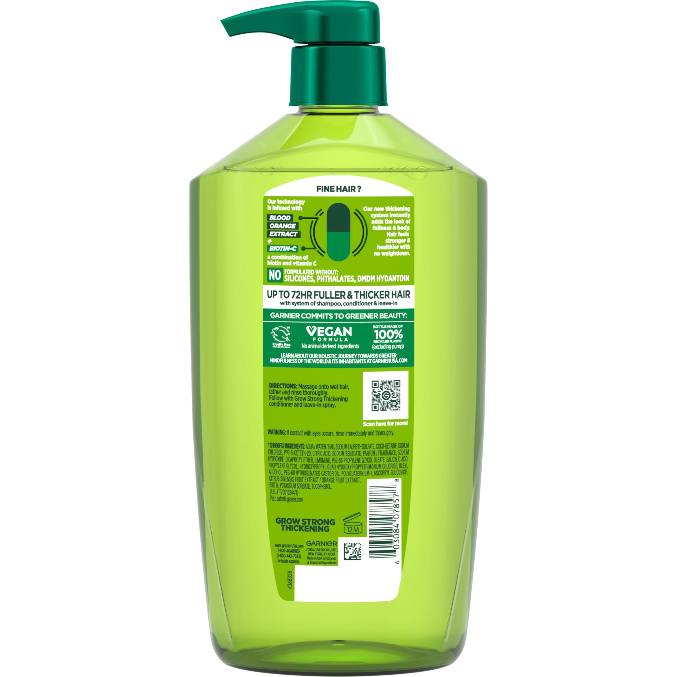 Garnier Garnier Fructis Grow Strong Thickening Shampoo for Fine Hair, Biotin-C, 33.8 Fl Oz, 1 Count (Packaging May Vary)