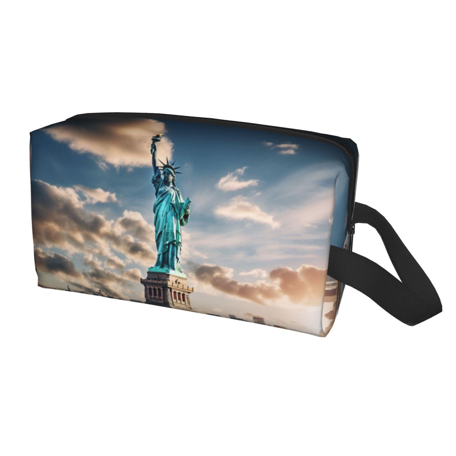 Ogniwo Statue Of Liberty In Nyc Toiletry Bag, Makeup Cosmetic Bag, Travel Bag For Toiletries, Storage Bag With Zipper