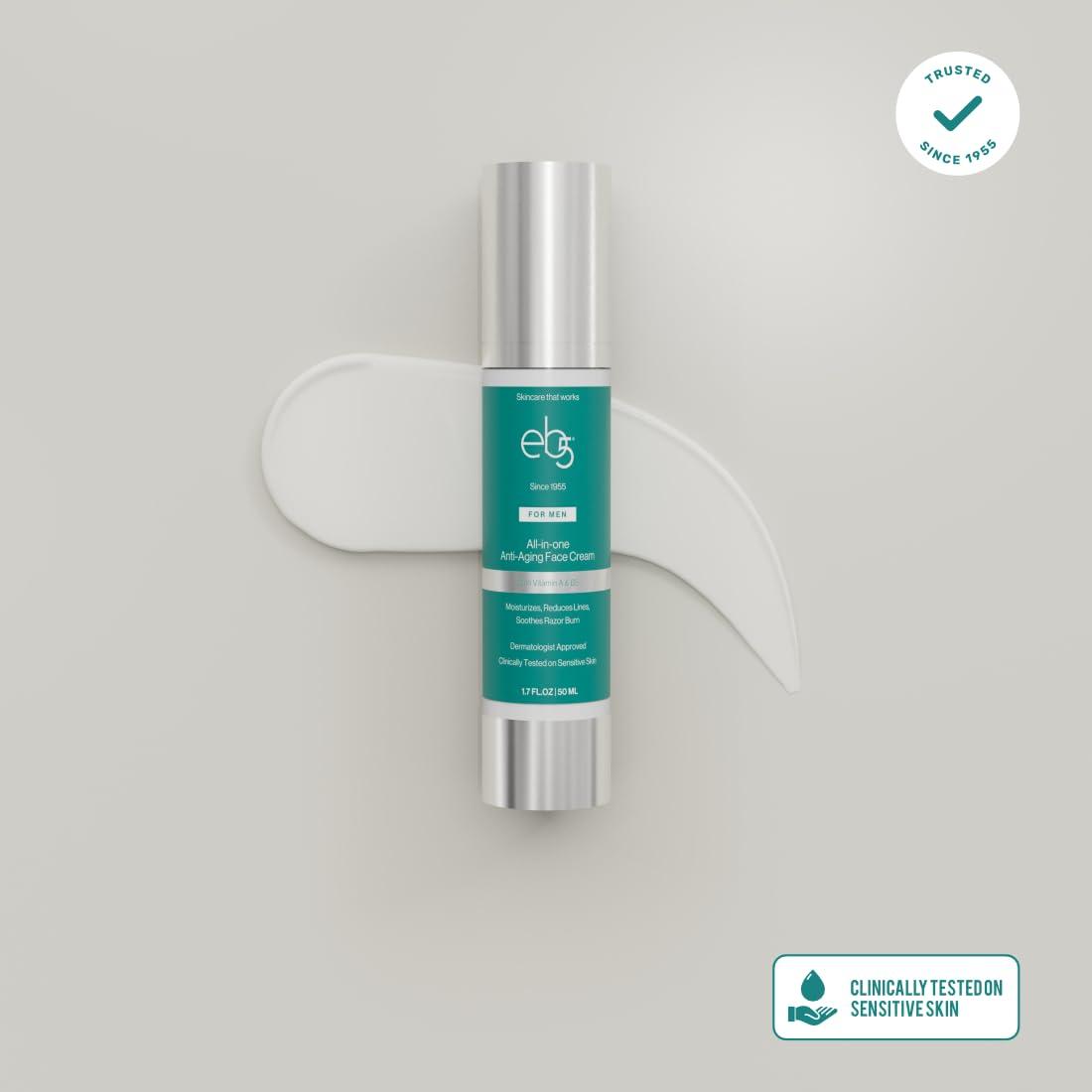 eb5 eb5 Mens All-in-one Anti-Aging Face Cream | Formulated with Retinol, Vitamins E, B5, and A to Moisturize, Reduce Lines and Soothe Razor Burn - 1.7 Fl Oz