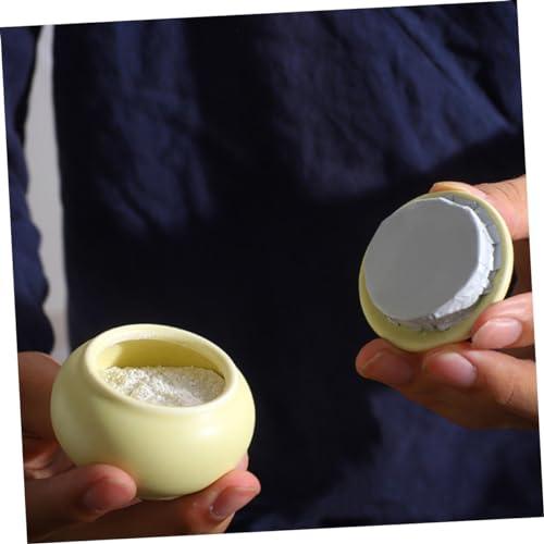 SKISUNO 3pcs Beauty Storage Multi-function Sample Jar Tiny Jars with Lids Cosmetic Boxes Cream Holder Household Travel Jar Cream Bottles Cosmetic Sample Containers Lotion Bottles Ceramics SKISUNO