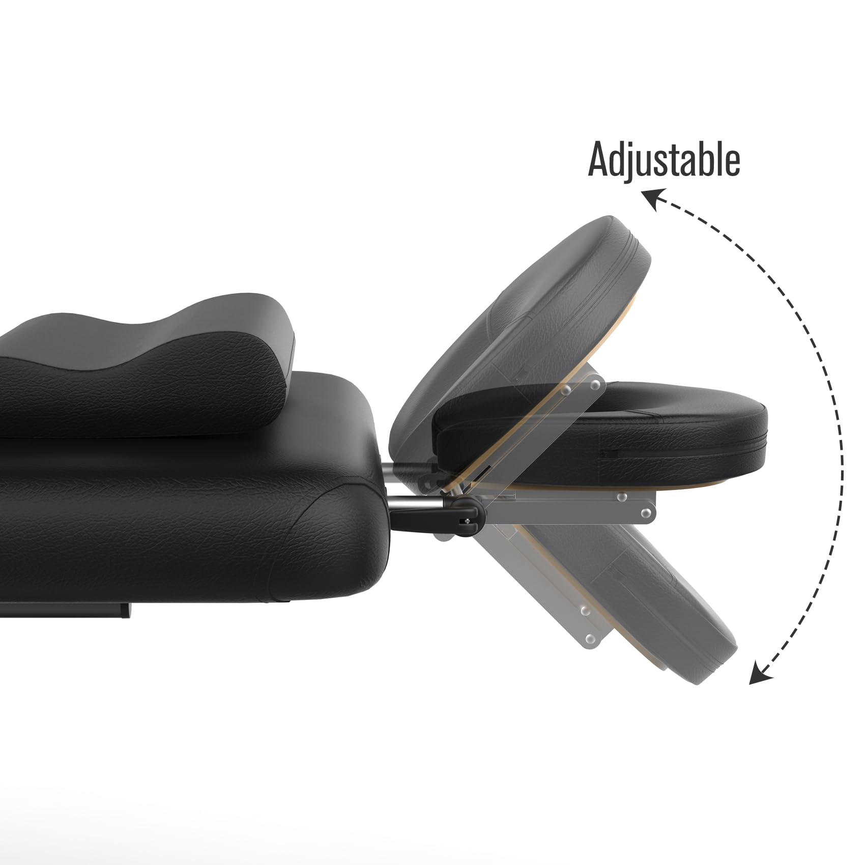 Fulocseny Electric Massage Bed with Adjustable Height and Backrest, Electric Massage Table for Treatment, Physical Therapy and Spa Facial Bed, 2 Motor, Hydraulic Equipment, Remote Control, 32 W x 75 L, Black