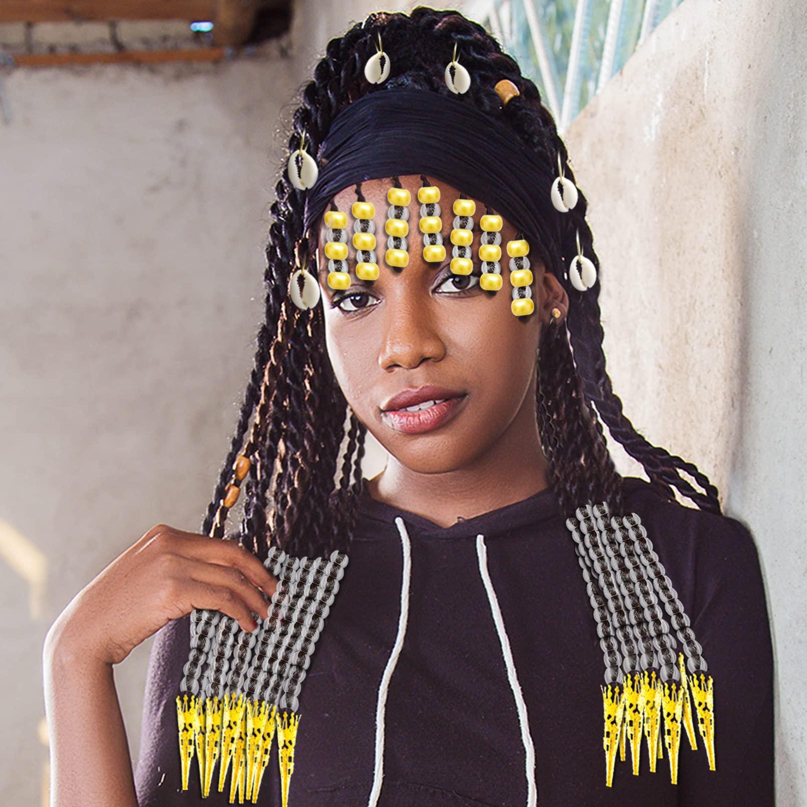 RechicGu Loc Hair Jewelry - 454 Pcs Clear Beads for Braids, Dreadlocks, Beards, and Goddess African Decorations (Gold)