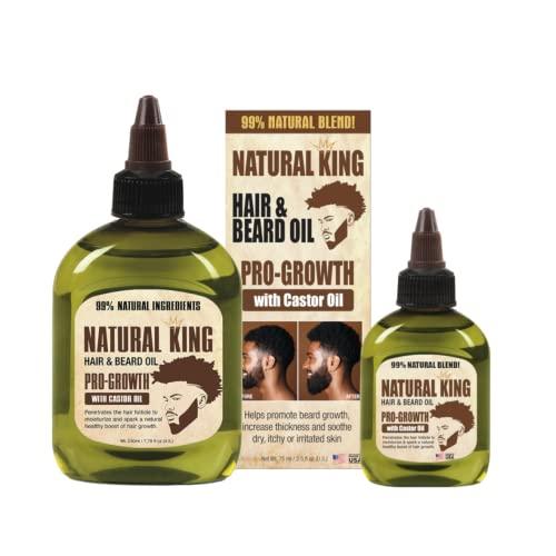 SFC Natural King Pro-growth Castor Hair & Beard Oil 7.1 oz and 2.5 oz. Travel Size (2-PC Set)