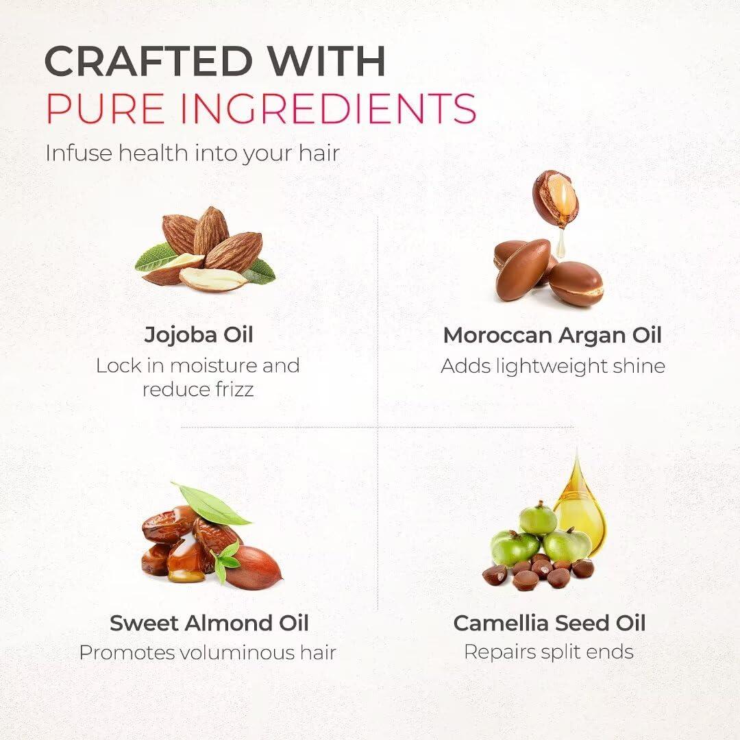 TYMO TYMO Ring Hair Straightener Brush+TYMO Hair Treatment Oil Hydrates and Smoothes Dry, Damaged Hair