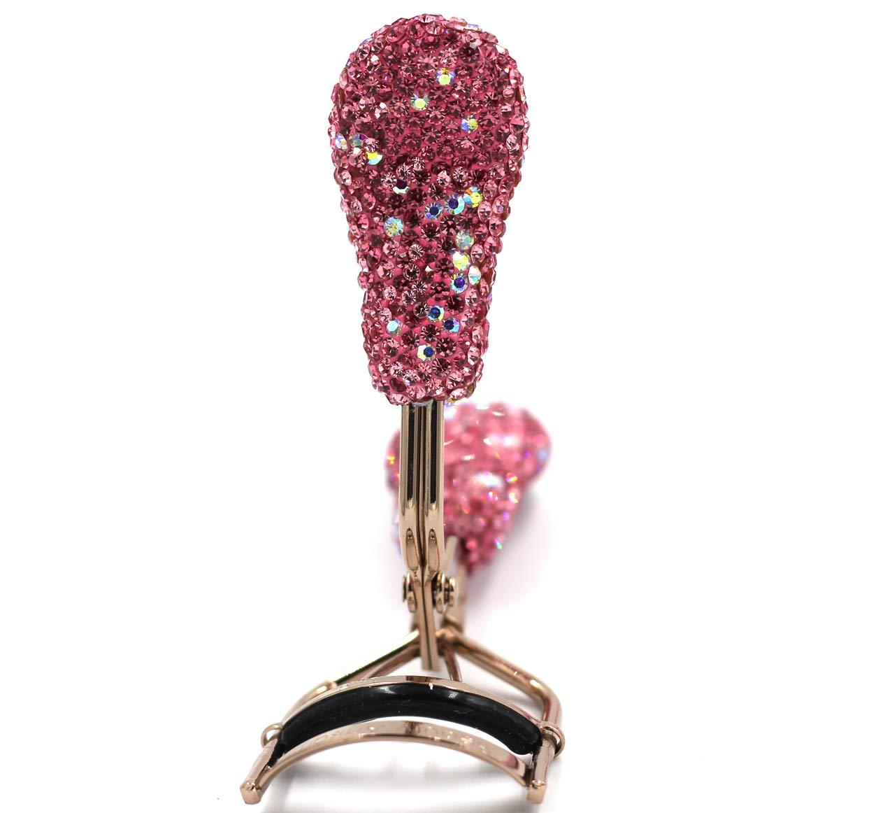 Bestbling Bestbling Bling Makeup Eyelash Curler with Refill Silicone Pressure Pads and Spring Loaded for No Pinching or Pulling (Pink)