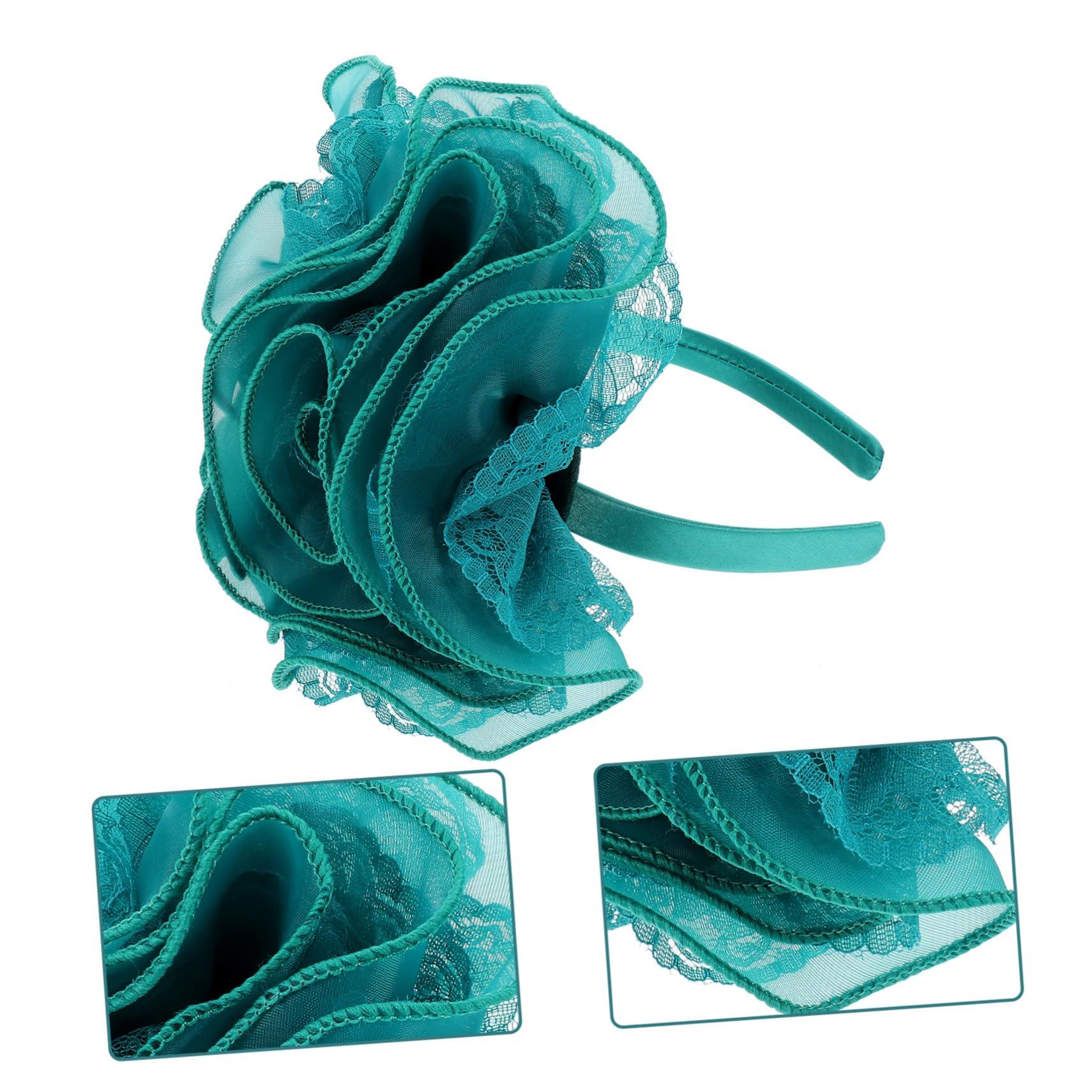 SOESFOUFU SOESFOUFU Lace Metal Green Bridal Headband Headband for Women Wedding Hair Accessories Large Headband for Bridal