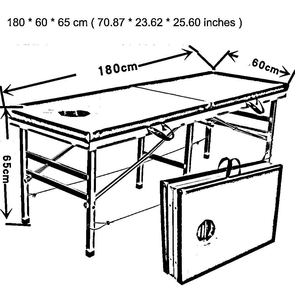 ERoomQ ERoomQ Salon & Spa Tables Portable Massage Table Lightweight Couch Bed Folding Beauty Couch Bed Plinth Therapy Reiki Tattoo Salon (A)