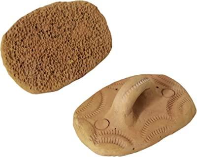 Generic Terracotta Best Natural Pumice Stone Foot Scrubber 100% Mitti Ka Handmade Organic Clay Pack of 2