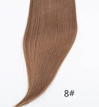 RemeeHi Remeehi 3/4 Half Wig Brazilian Remy Human Hair Wigs Body Wave Clip in None Lace Half Wig(18" 180g 8#)
