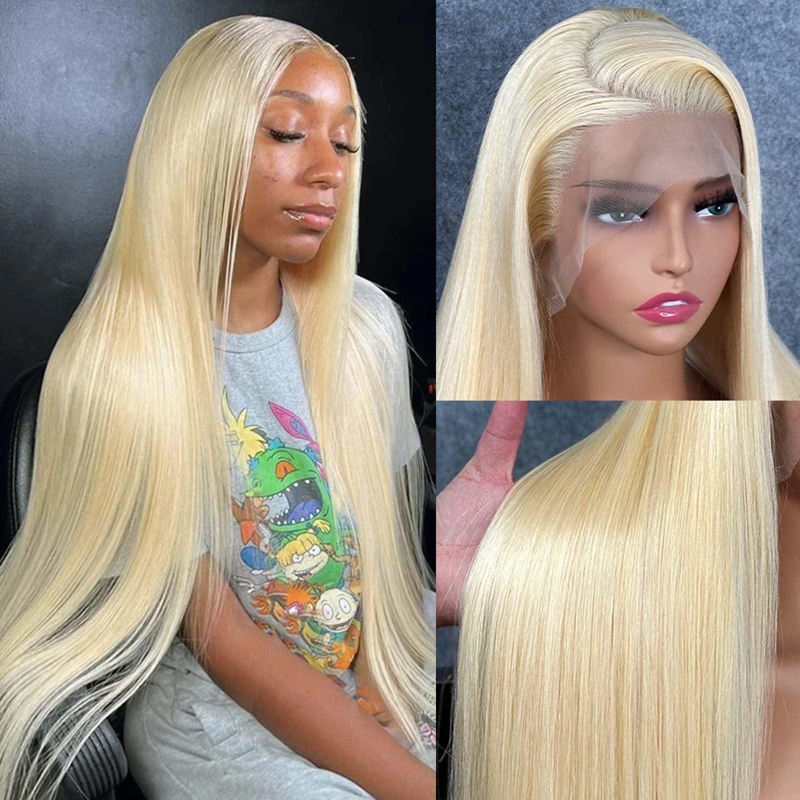 Licoville 613 Lace Front Wig Human Hair 180% Density 13x4 613 Human Hair Wig Full Thick Straight 22 Inch 613 HD Lace Frontal Wig Pre Plucked Bleached Knots Blonde Human Hair Lace Front Wigs for Black Women