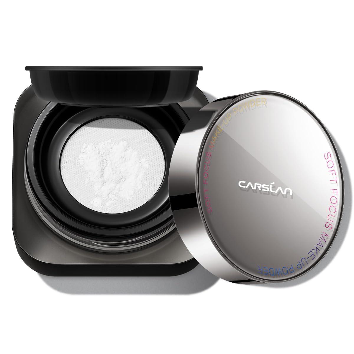 CARSLAN CARSLAN Soft Focus Loose Setting Powder, Waterproof, Matte, Oil Control, Shine Free, Talc-Free Face Powder Makeup, 24H Longwear Finishing Powder, 02 Translucent For Oily
