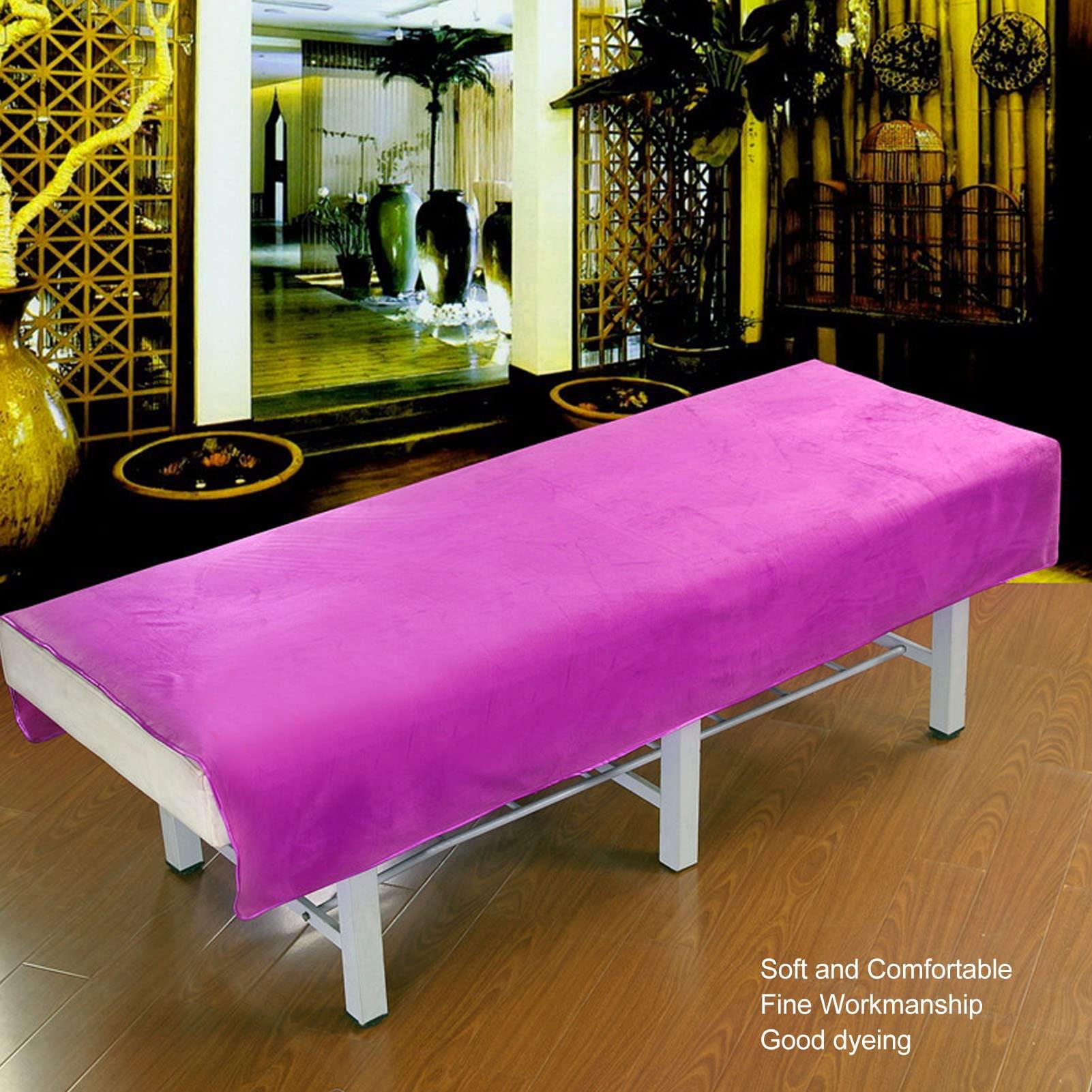 TITA-DONG Beauty Salon Table Cover Sheet, Machine Wash Spa Massage Bed Coverlet with Face Hole, Reusable Massage Bed Cover for Sheets, Bed Coverlet for Spa Beauty Salon Massage Shop 80x200cm