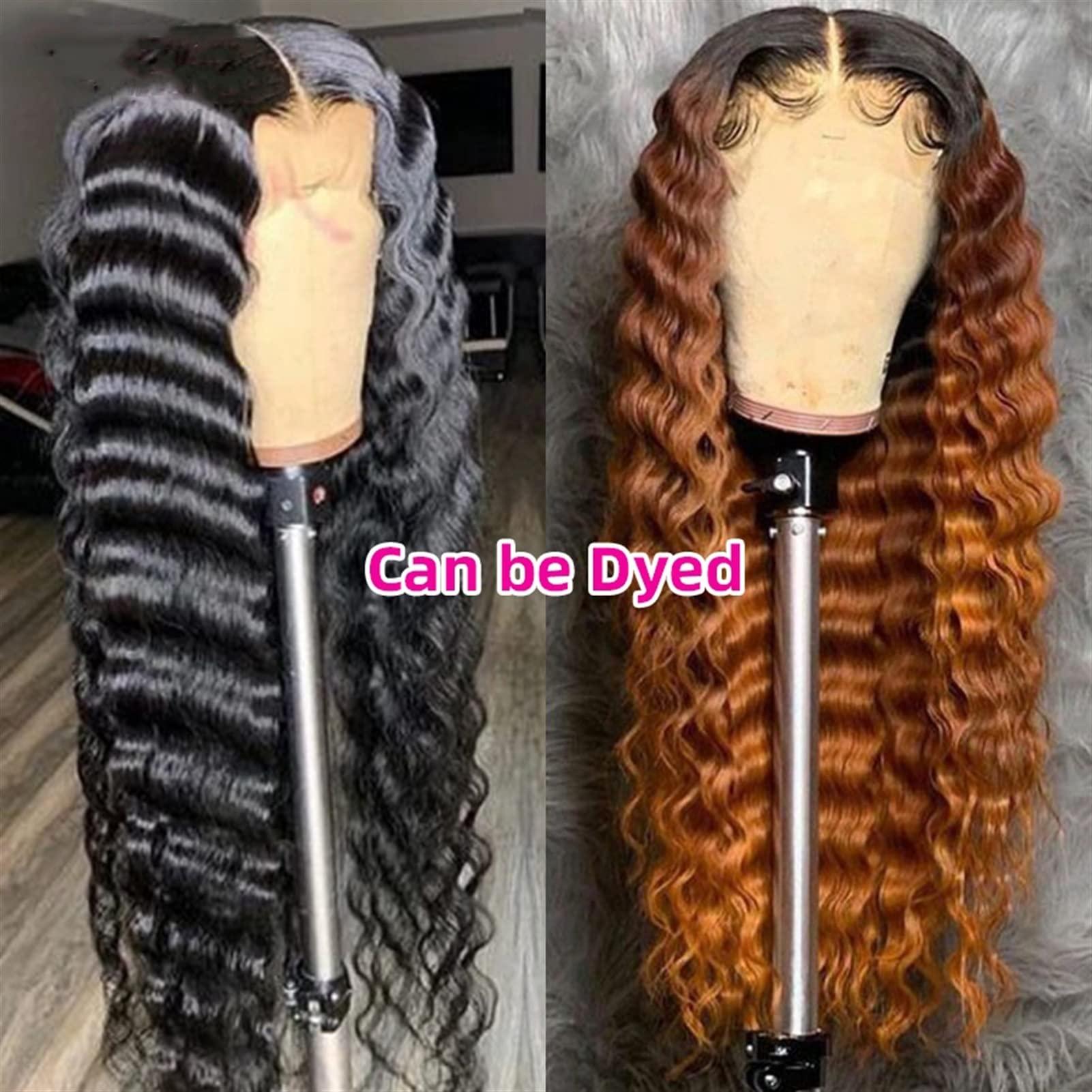 jinyi2016SHOP Women Wigs 8-30 Inch 150% Density Lace Frontal Wig Transparent Loose Deep Wave Lace Front Wig Remy Pre Plucked 13x4 Brazilian Human Hair Lace Wigs Human Hair Wigs