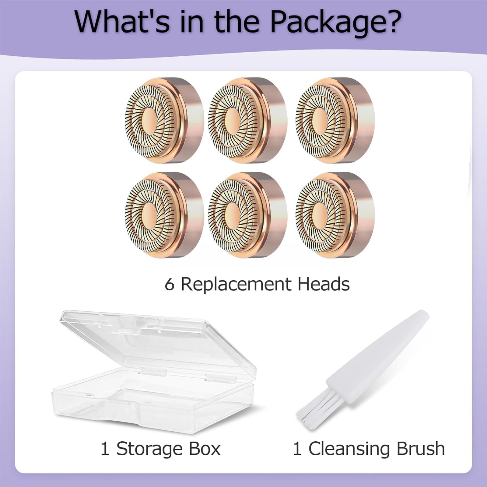 Midnt Gen 2 Replacement Heads for Flawless Facial Hair Remover, Shaver Pro Replacement Blades Heads Compatible with Finishing Touch Flawless Hair Removal for Woman Face,As Seen on TV.(6 Pack)