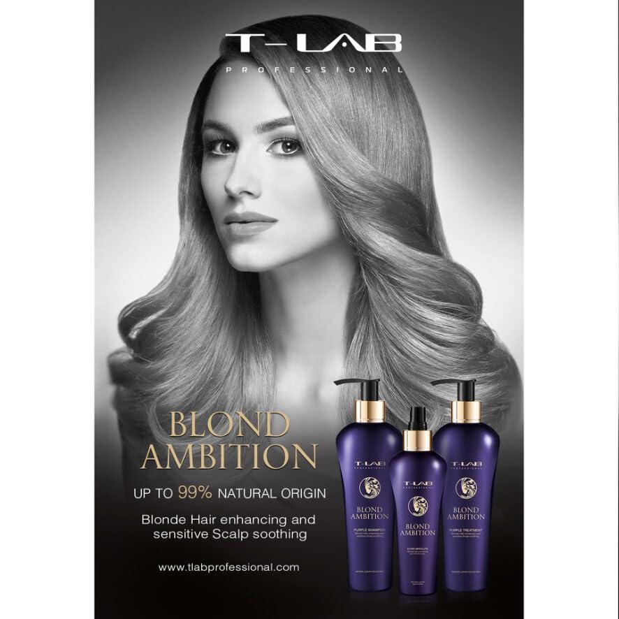 T-LAB PROFESSIONAL T-LAB PROFESSIONAL Purple Shampoo and Conditioner Set for Blonde Hair, Sulfate Free Brass Remover Blondes Color Treated Brassy Hair