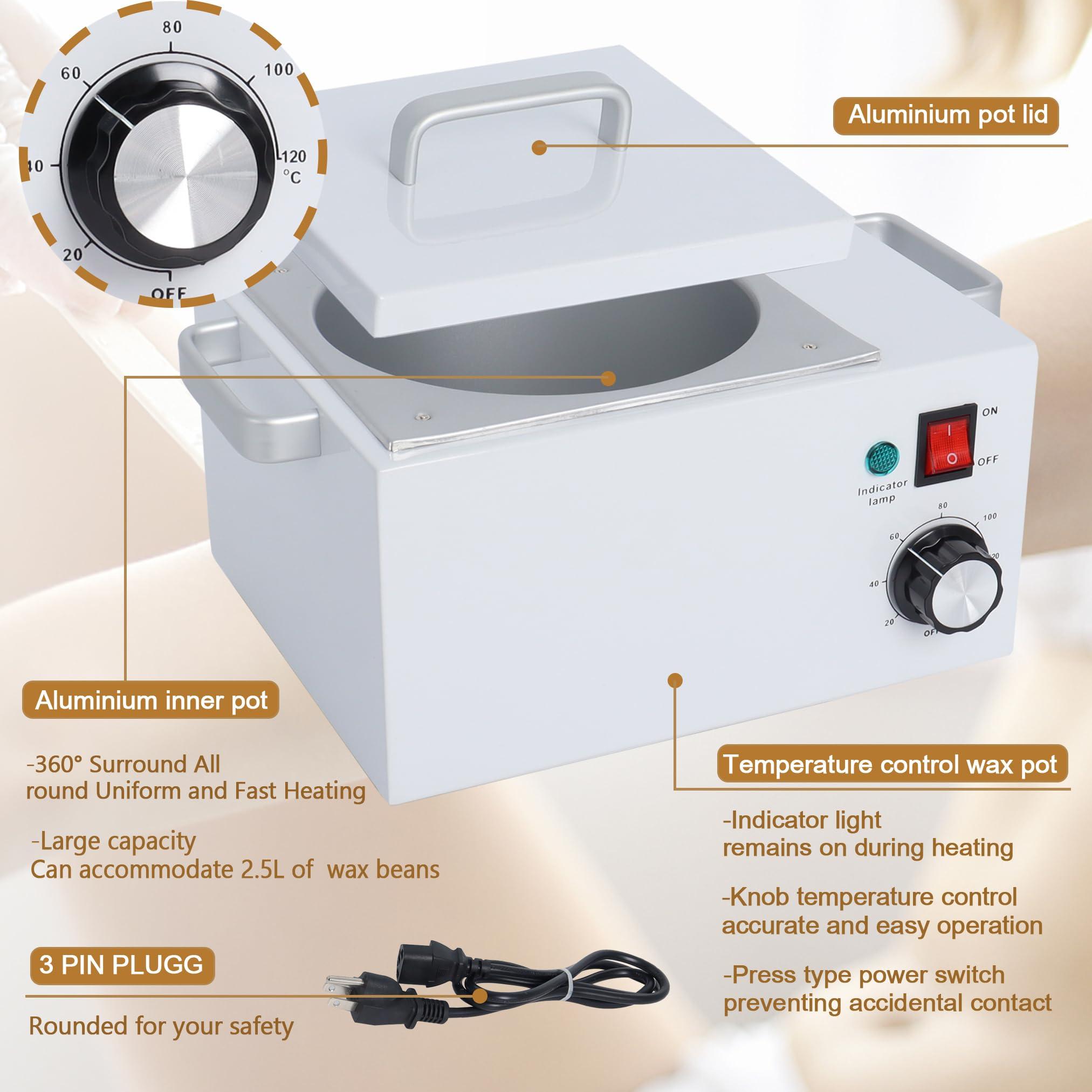 Podoy Upgrade Large Wax Warmer for Professional Hair Removal - Single Melter Heater Machine with Non-stick Pot, Facial, Body and SPA Use