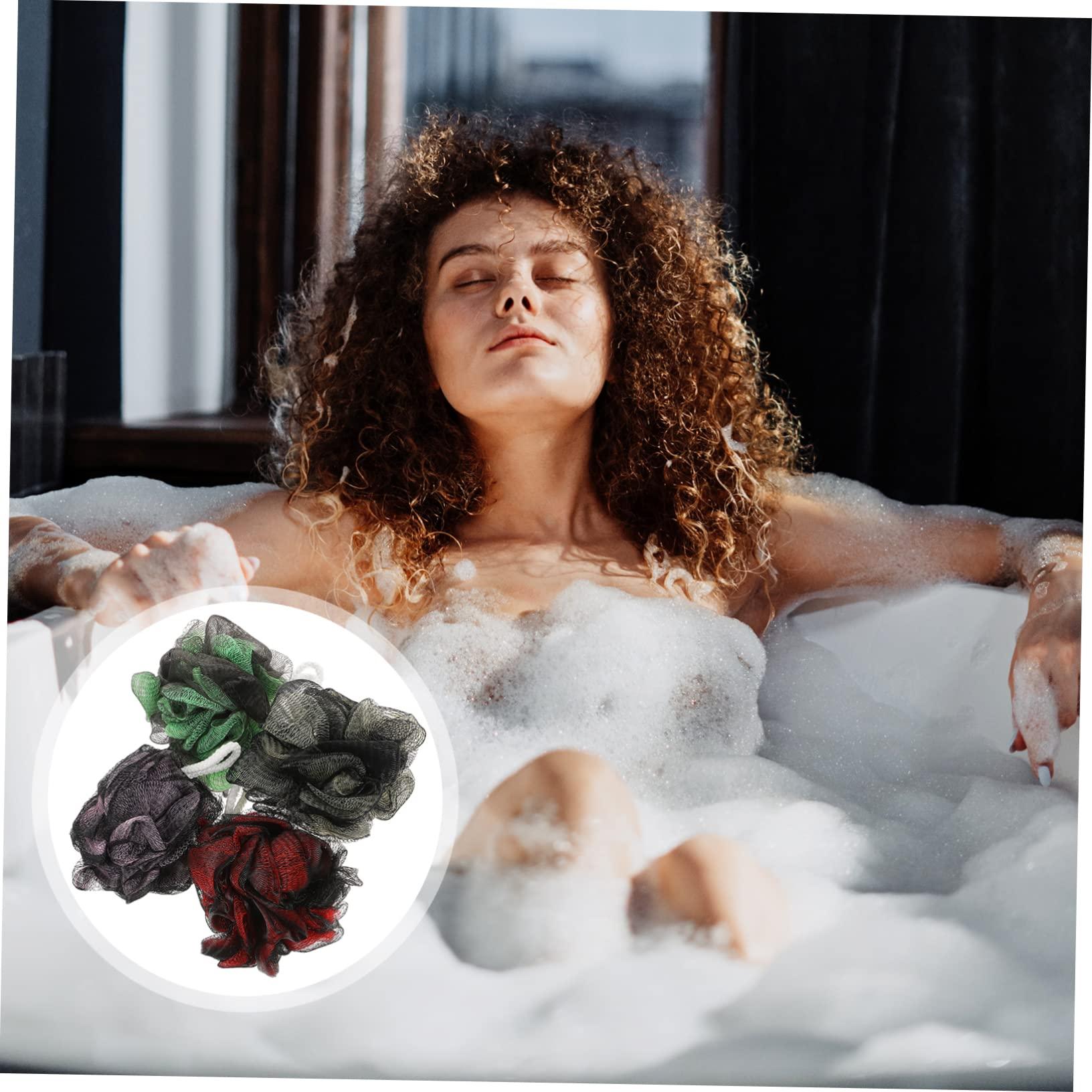 Healeved Healeved 4pcs Foaming Net Loofah Bath Sponges Shower Sponges Loofah Exfoliating Body Inflatable Bathtub Foaming Bathing Sponges Extra Bath Mat Bathroom Liquid Bath Bath Net Rugs or