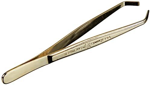 Pfeilring Germany Pfeilring Germany professional Eyebrow Tweezers, Notched Tips, 24K Gold Plated