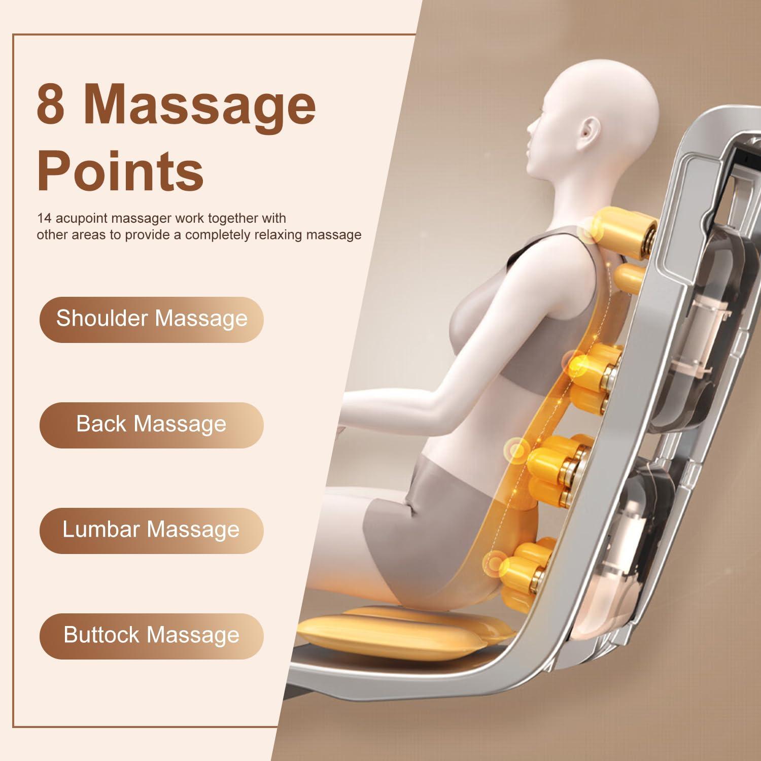 FDW FDW Shiatsu Massage Chairs Full Body and Recliner Zero Gravity Massage Chair Electric with Built-in Heart Foot Roller Air Massage Easy to Move for Home Office,Black