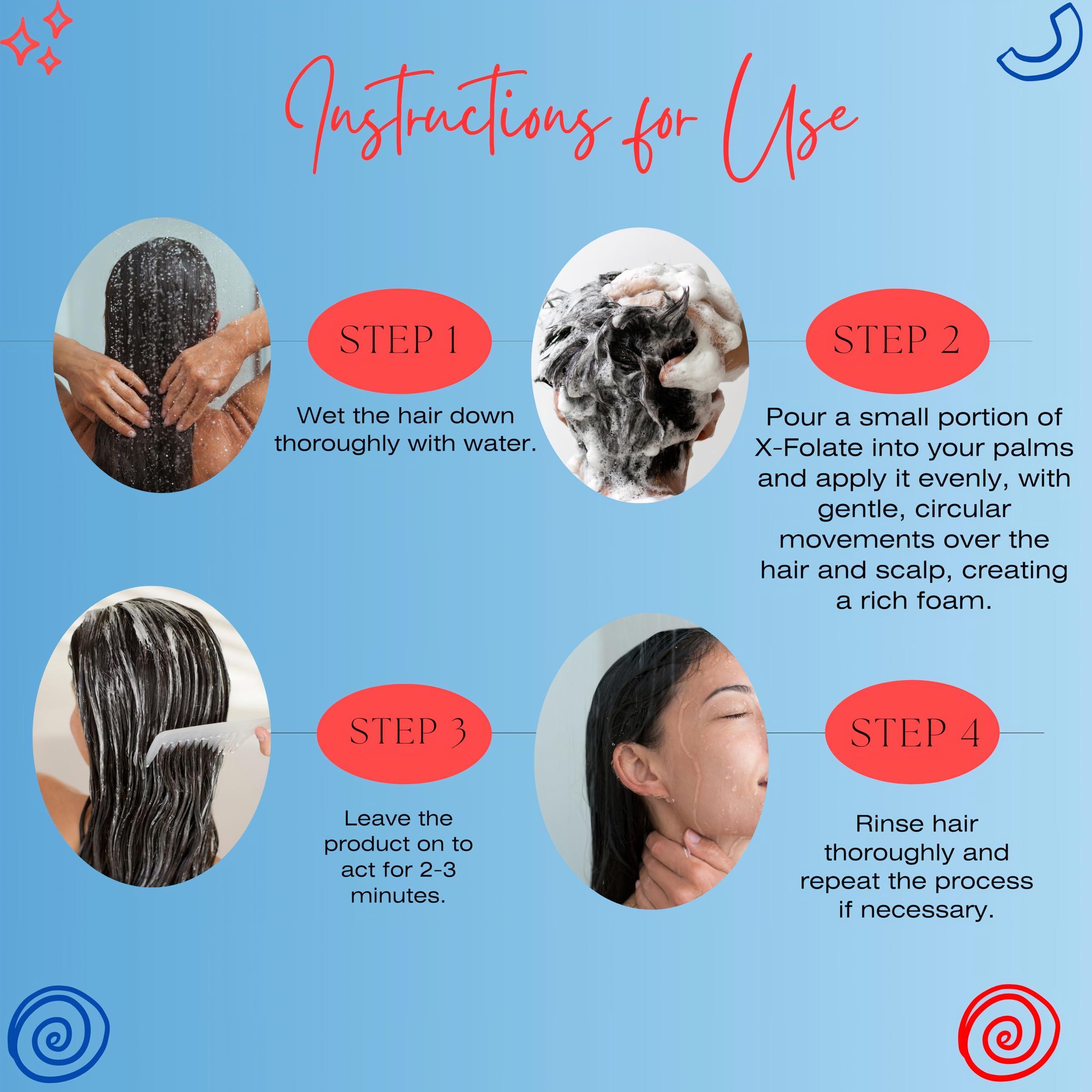 Mediceuticals Mediceuticals X-Folate Shampoo Anti Dandruff Shampoo for Women and Men Persistent Dandruff Control For Scaly, Flaky Scalp and Scalp Buildup - Reduces Itching - 8.45 oz/ 250ml