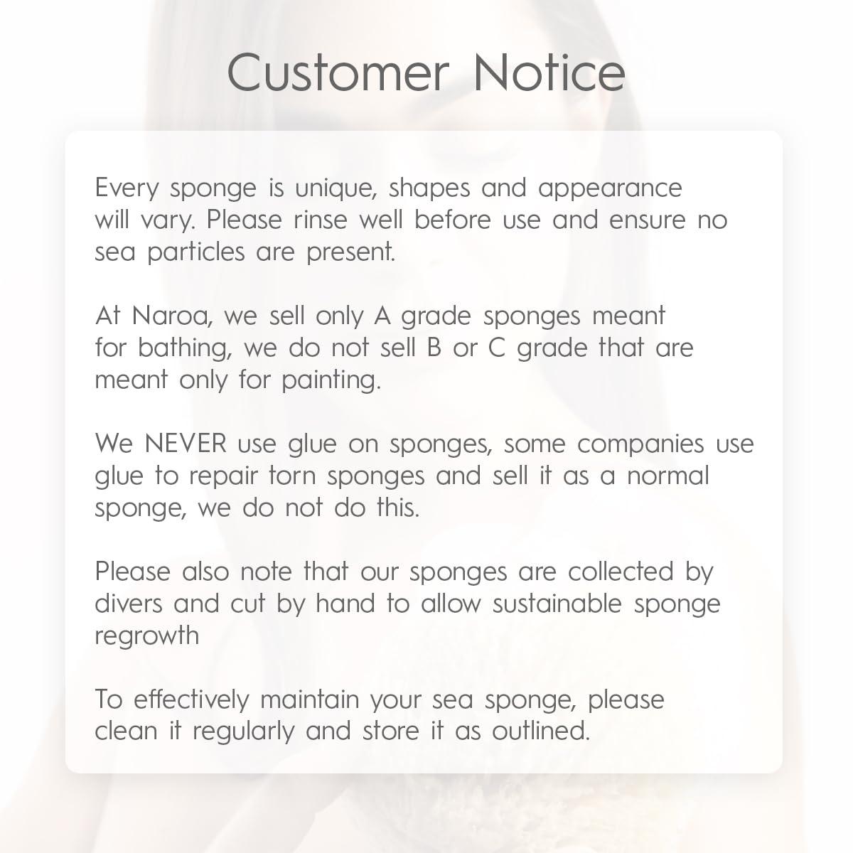 Naroa NAROA Natural Shower Sponge in Gift Box | Exfoliating Real Sea Loofah for Bath 4.5-6\" | Body Scrubber for Men Women