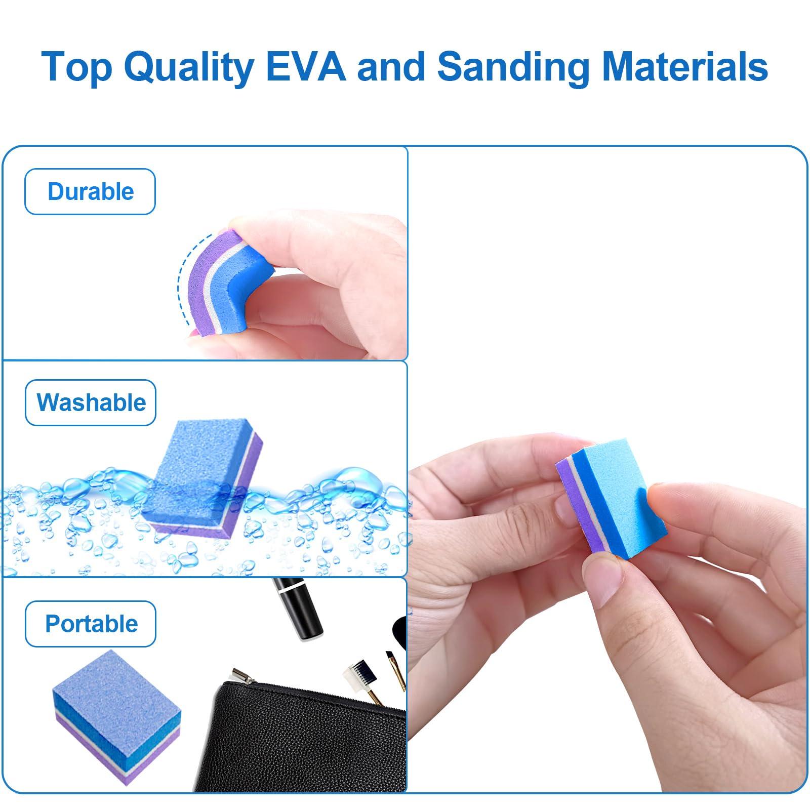 AhaTopia Nail Buffers (50 Pack), Mini Buffer Block Nail File for Acrylic Nails and Natural Nails, 100/180 Grit Nail Buffer Block Bulk Buffing Blocks Nail Buff Professional Manicure File Blocks Set Blue/Purple