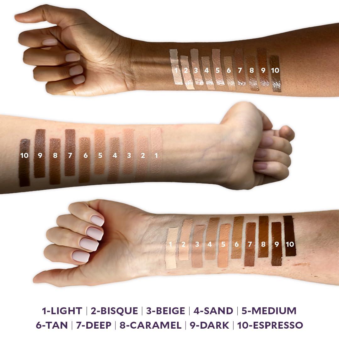 FIRA Fira Luxury Concealer & Foundation with Anti-Aging Ingredients - Full Coverage for Dark Circles, Wrinkles, Fine Lines, and Spots, All-Day Wear For Mature Skin - Sand, 0.5 FL. OZ. / 15 ML