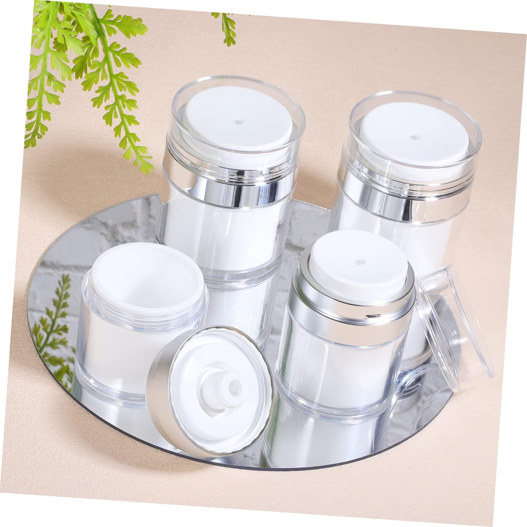 Didiseaon Didiseaon 4 Pcs Airless Pump Cosmetic Containers Set Travel Size Refillable Jars 2 x 50ML & 2 x 30ML for Lotions and Creams Leakproof and Ideal for Travel Toiletries