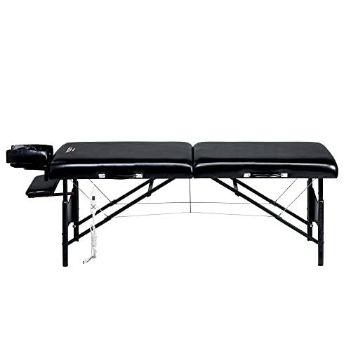 Master Massage Master Massage Table Galaxy Heated Professional,30 inch Extra Wide Portable Folding Memory Foam PU Upholstery Salon Spa bed,Height Adjustable Massage Therapy Table with carrying case (30" Galaxy TT)