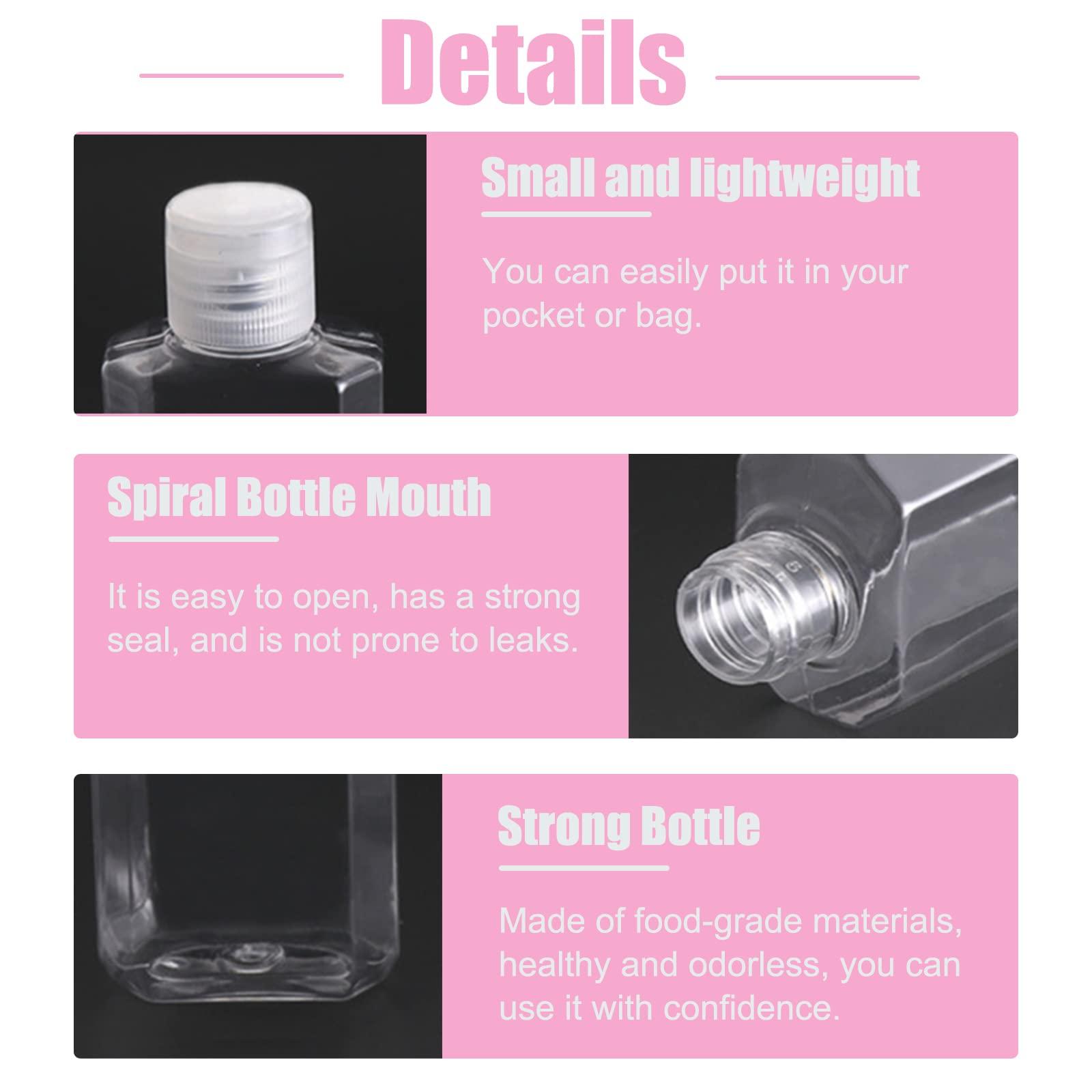 Panxxsen 40 Pack 2 Oz Plastic Refillable Bottles with Flip Cap, Travel Size Bottles, Reusable Containers for Business Trip, Outdoor Camping