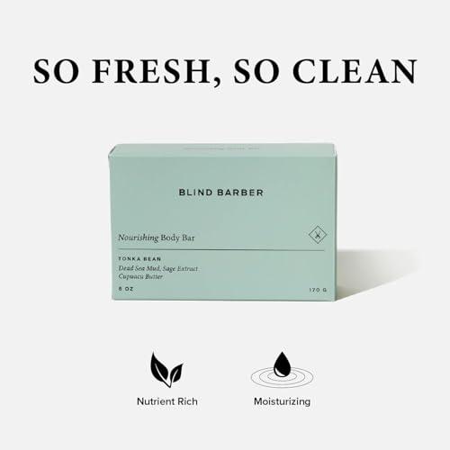 Blind Barber Blind Barber Nourishing Bar - Hydrating Body Bar Soap - Moisturizing Body Wash That Gently Cleanses & Leaves Skin Moisturized - Bar Soap for Men (6 Ounce)
