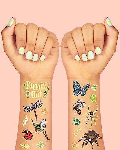 xo, Fetti xo, Fetti Bug Temporary Tattoos - 48 Glitter Styles | Buggin' Out Insect Birthday Party Supplies, Bees, Spiders, Beetles, Butterflies, Arts and Crafts