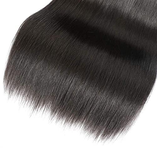 TOMYEUS TOMYEUS Human Hair Weave Straight Hair Bundles, Brazilian Virgin Human Hair Bundles, 1 3 Bundles Straight Unprocessed Virgin Hair Extensions Straight Weave Hair Bundles Human Hair Extension