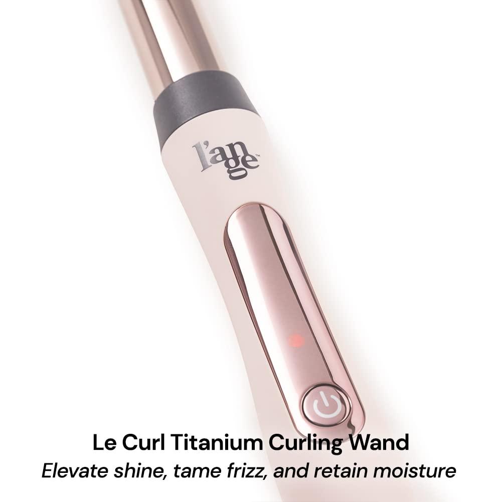 L'ANGE HAIR L'ANGE Hair Le Curl Titanium Curling Wand | Professional Curling Iron for All Hair Types | Clip Free Hair Curler | Best Curling Wand for Tighter Curls & Beach Waves | Blush 1 (25MM)