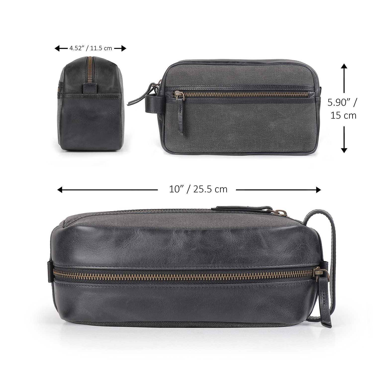 Londo Londo Genuine Leather Travel Toiletry Bag  Makeup, Shaving Organizer, Dopp Kit for Men & Women, Durable & Stylish Travel Accessory