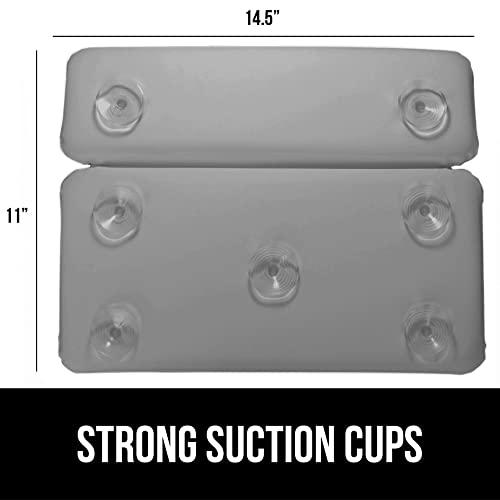 Gorilla Grip GORILLA GRIP Bath Pillow for Tub, Improved Suction Cups, Luxury Bathtub Pillows, Headrest for Neck and Back Support, Relaxing Home Spa, Hot Tubs and Bathroom Essentials, Gifts for Women, 2 Panel Gray