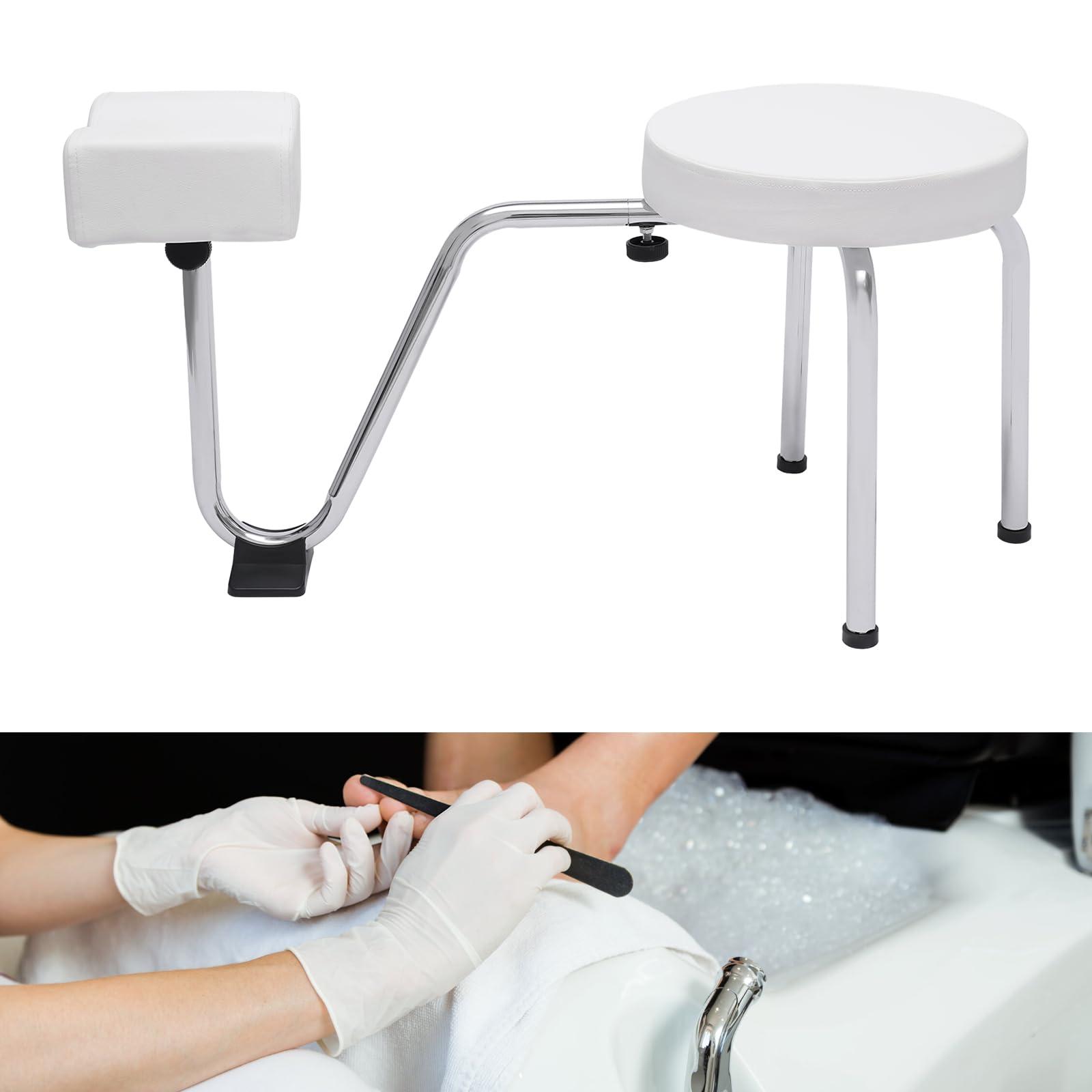 OUKANING Pedicure Foot Rest,Pedicure Foot Rest Stool Chair, Adjustable Leg Rest Pedicure Stool, Pedicure Stand Tool, Beauty Pedicure Kit,Anti-slip Pad Pedicure Foot Rest Stand for Nail Spa Beauty Salon Home