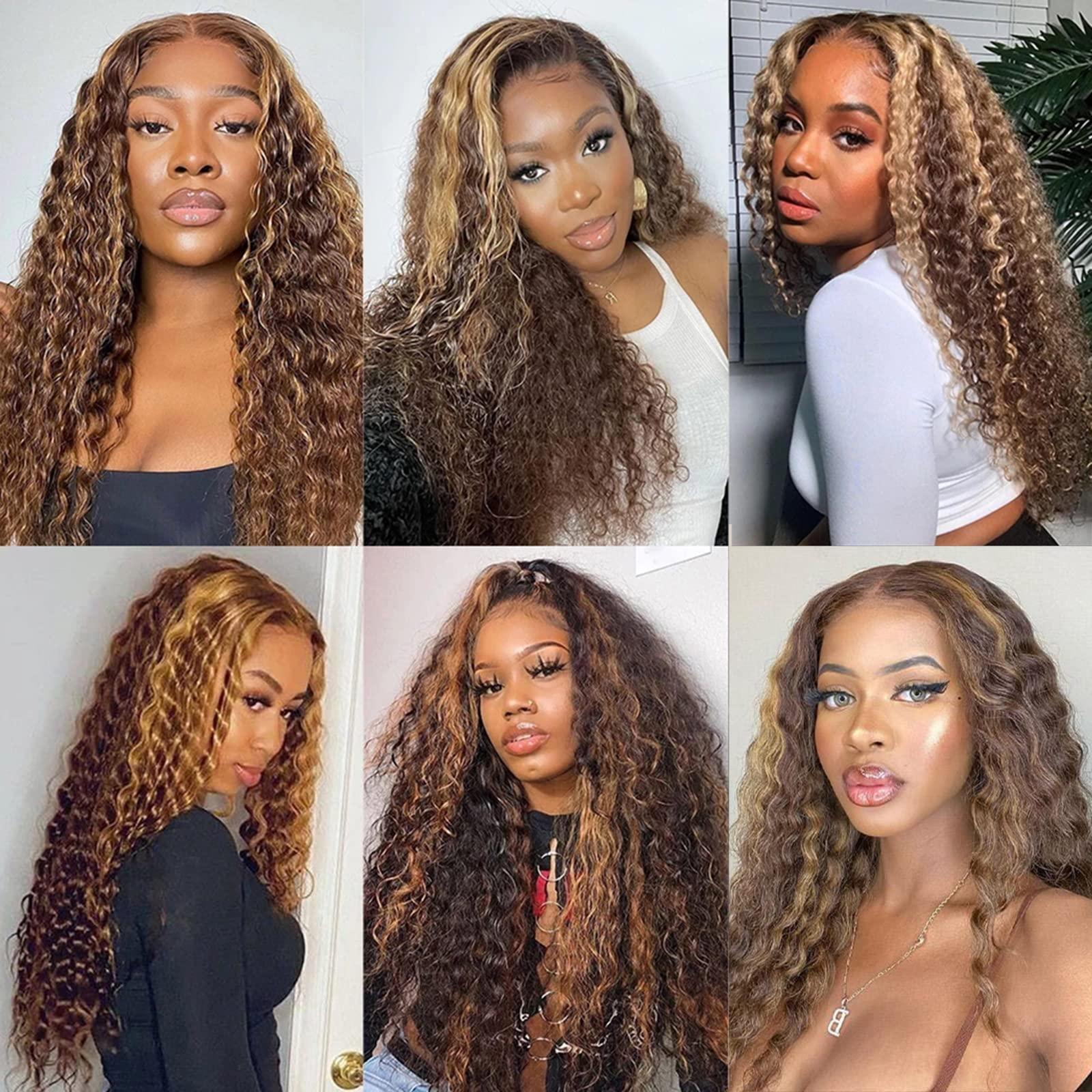ISEE ISEE Hair Transparent Lace Front Wigs Human Hair Deep Wave Wigs 150% Density Deep Curly 13X4 Lace Frontal Human Hair Wigs for Black Women Pre Plucked with Baby Hair(32 Inches)