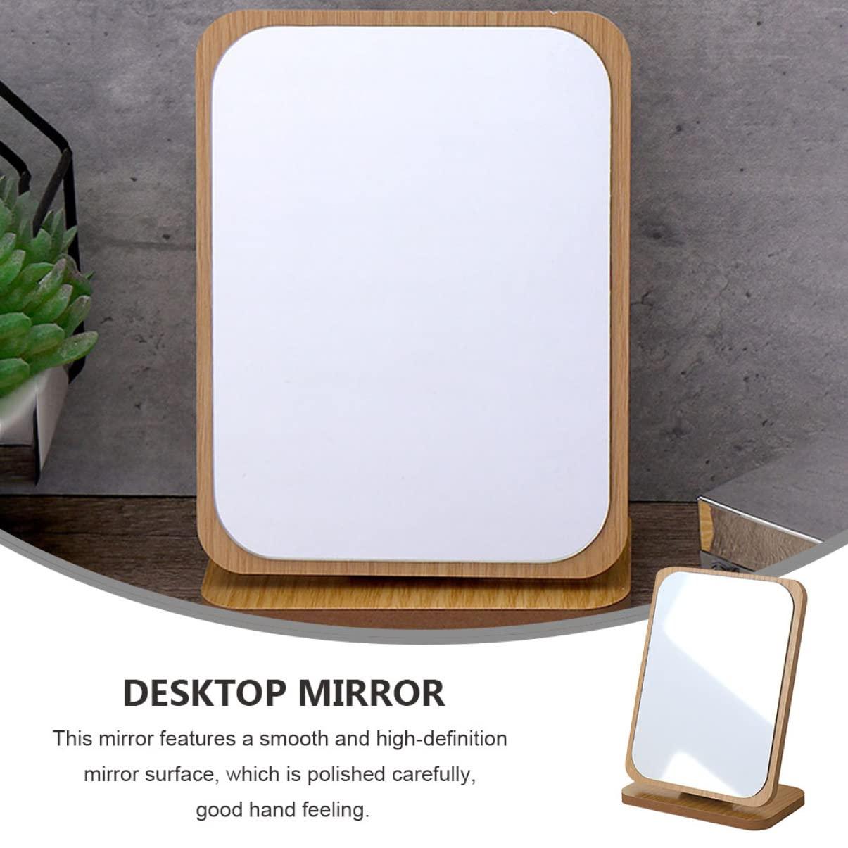 WOONEKY WOONEKY Vanity Mirror Small Mirror with Stand Foldable Mirror Rectangle Table Mirror Portable Makeup Mirror Standing Mirror True Mirror Foldable Dining Table Movable Makeup Mirror Wooden