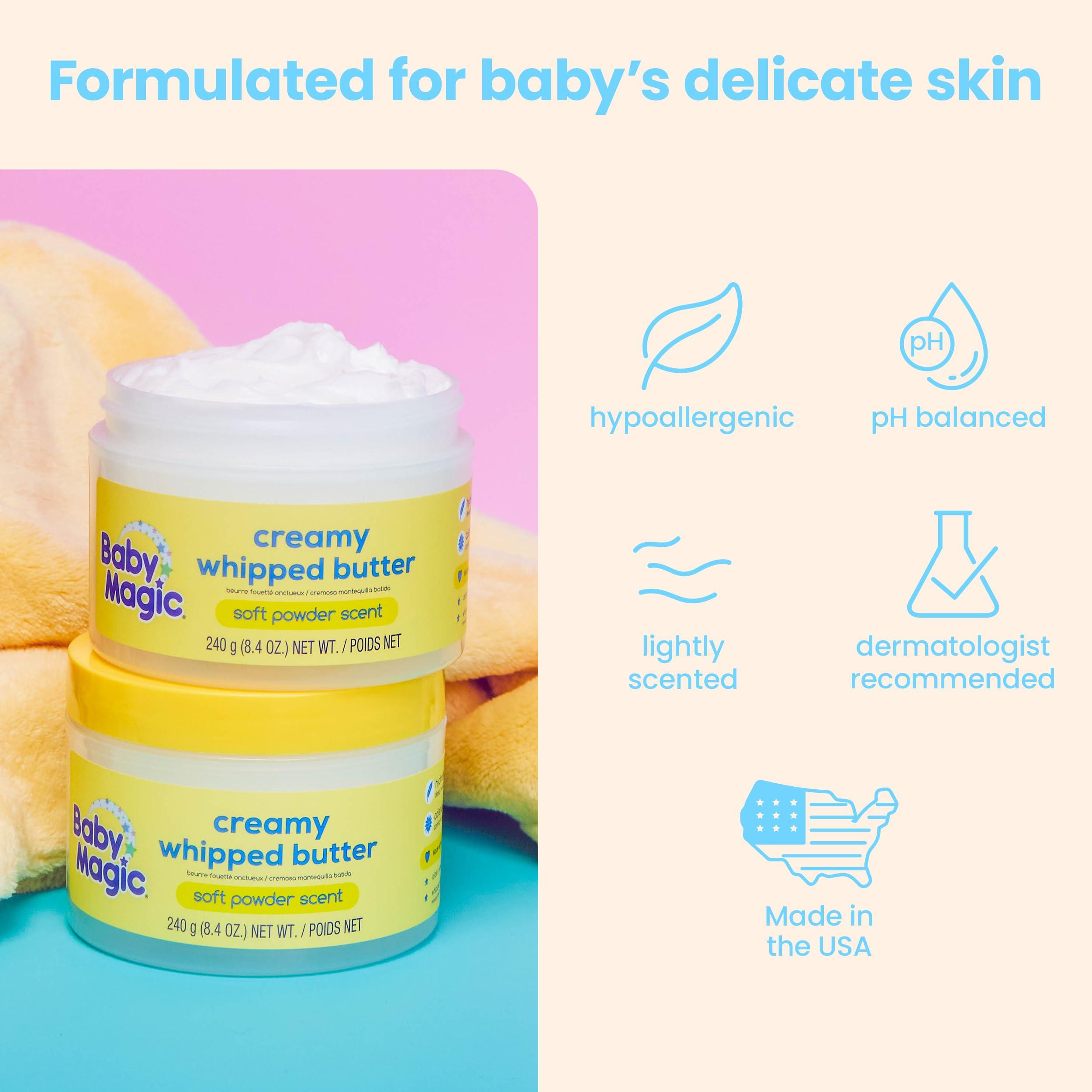 Baby Magic Baby Magic Creamy Whipped Butter | Helps Keep Skin Feeling Healthy and Baby Soft | Shea Butter & Colloidal Oat | 8.4 fl oz.