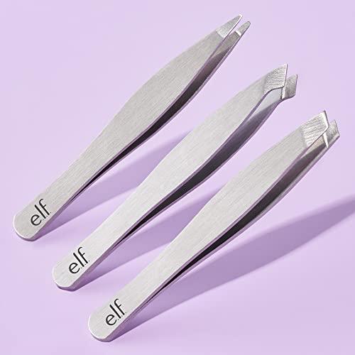 e.l.f. e.l.f. Tweezer Trio Kit, Three Mini Eyebrow Tweezers For Shaping, Defining & Grooming Brows, Great For Touchups On The Go, Vegan & Cruelty-Free