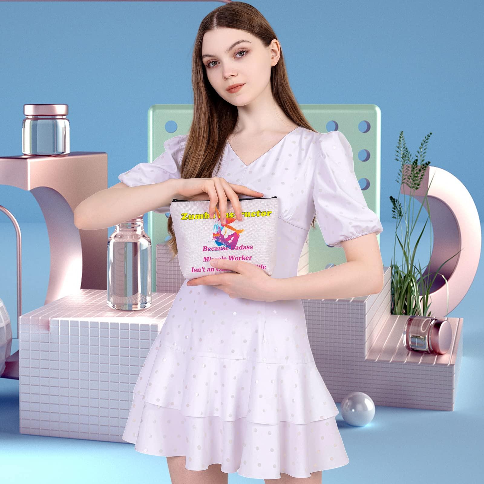 MEIKIUP MEIKIUP Zumba Instructor Gift Zumba Teacher Travel Toiletry Bag Makeup Bag Zumba Dance Teacher Appreciation Gifts Cosmetic Travel Pouch (Zumba Instructor Title Bag)