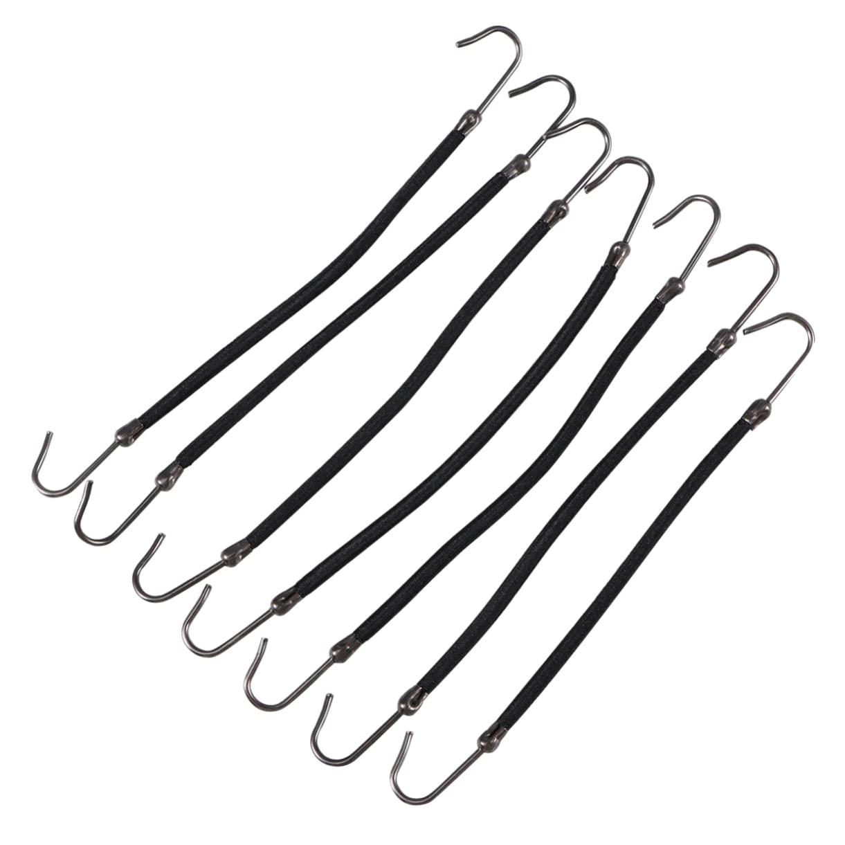CANIGHT CANIGHT 20pcs Hooks for Ponytail Hair Barrettes for Bungee Hair Elastic Tie Puff Hair Bungees Ponytail Wigs Elastic Hair Ties with Hook Bungee Ponytail Hair Tie with Hooks Headband Black