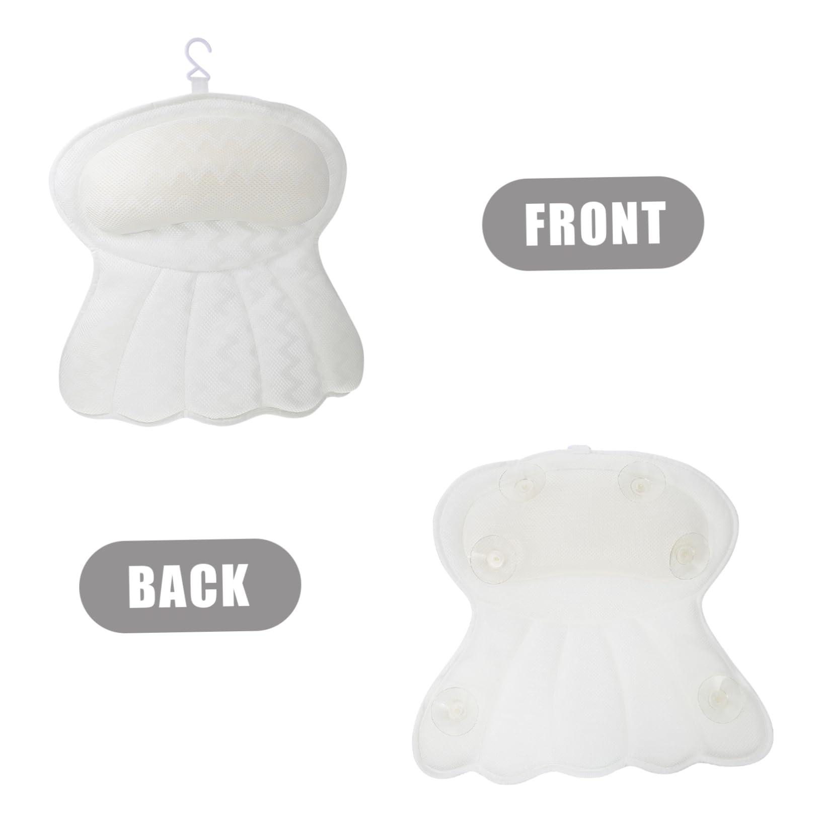 Healeved Healeved 1pc 3D Bathtub Pillow Bath Spa Bath Headrest Pillow Shower Neck Pillows Bath Head Cushion Relaxing Spa Suction Bathtub Pillow Fishtail 100% Polyester Fiber Bath Products White, 40X36CM