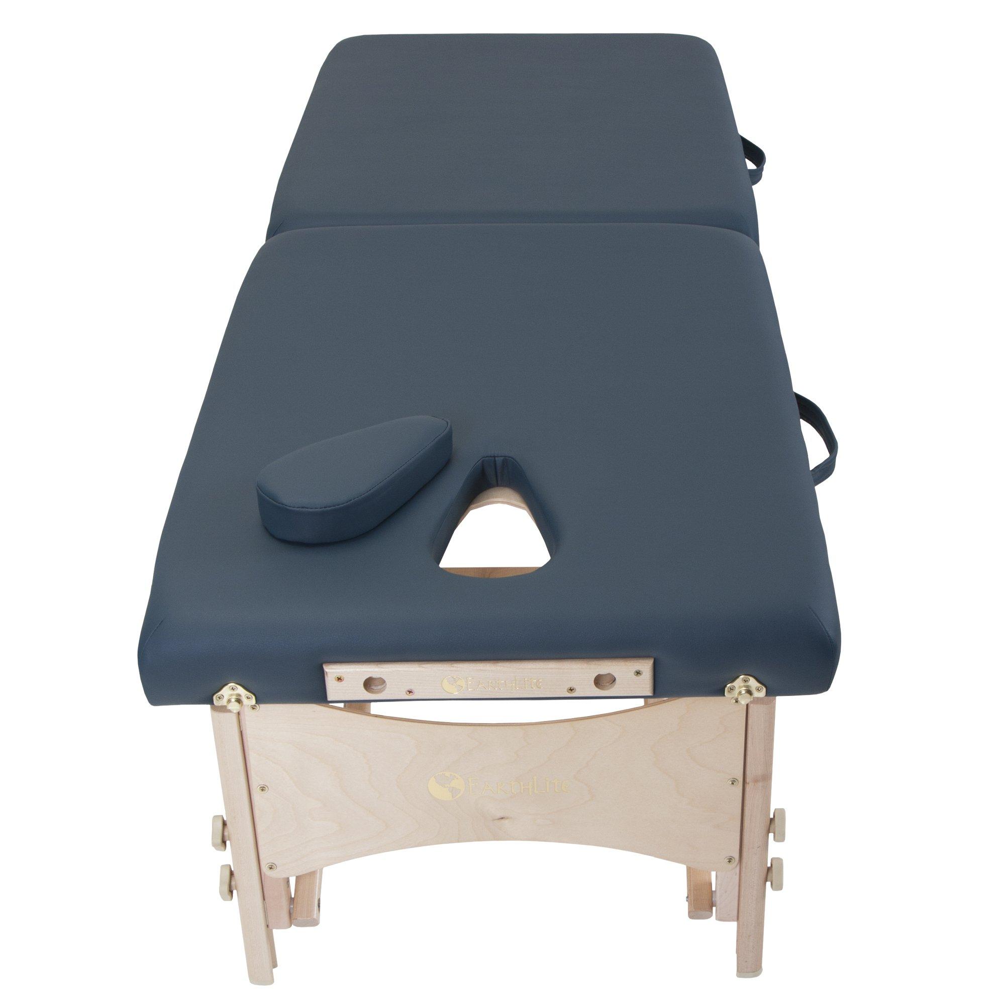 Earthlite EARTHLITE MediSport Portable Massage Table Package - Heavy Duty, Low Height Range, Ideal for Osteopaths, Chiropractors & Physical Therapists incl. Face Hole, Filler and Carry Case, Agate Blue
