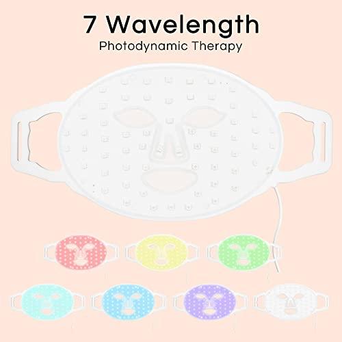 Dr. bioled Dr.bioled Led Face Mask Light Therapy, 7 Colors Led Blue and Red Light Therapy for Face, Rechargeable & Bendable Silicone Led Photon Facial Skin Care Mask