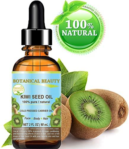 CHATEAU COSMETICS BOTANICAL BEAUTY KIWI SEED OIL. 100% Pure Natural Undiluted Virgin Cold Pressed Carrier Oil. 2 Fl.oz.- 60 ml for Face, Skin, Body, Hair, Nail Care. by Botanical Beauty