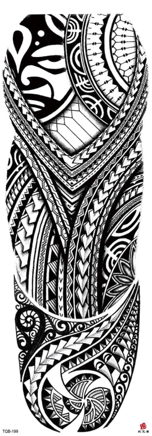 LEOARS Tribal Totem Sleeve Tattoos, 4-Sheet Large Full Arm Sleeve Tattoos and 4-Sheet Fake Half Arm Totem Tattoos for Men Women Makeup