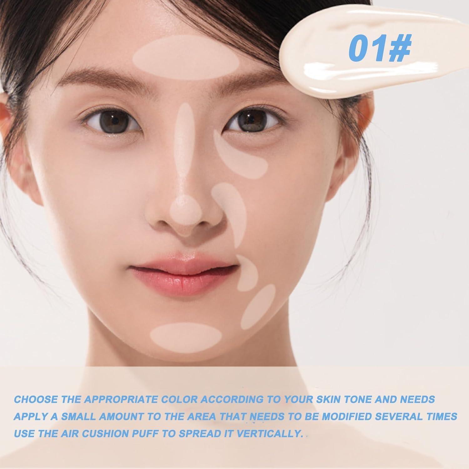 Rosearc Aztk Concealer Pen, AZTK Makeup Facial Highlighter, Liquid Concealer With Sponge Head, Stay Long Lasting Moisturizing (01#+03#)