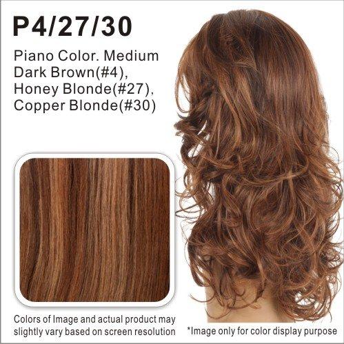 Vivica Oprah-5 Wig Color P4/27/30 - Vivica Fox Wigs 12\" Medium Length Loose Mixed Curls Side Part Synthetic Pure Stretch Cap Spiral Bundle MaxWigs Hairloss Booklet